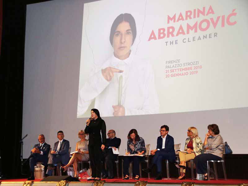 Marina Abramovic Firenze presentazione mostra The Cleaner Palazzo Strozzi